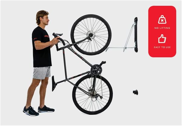 Steadyrack Bike Rack - Wall Mounted Bike Storage Solution for Your Home, Garage or Commercial Application. Easy Install. Swings 180 Degrees for More Floor Space - Image 5