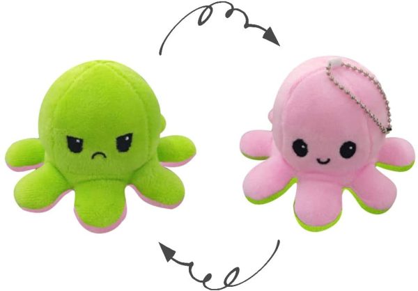 Octopus Plushie Reversible Stuffed Pieuvre Peluche Mood Octopus Plush Toys Flippable Animals Doll Keychain Toys for Kids and Adults - Image 5