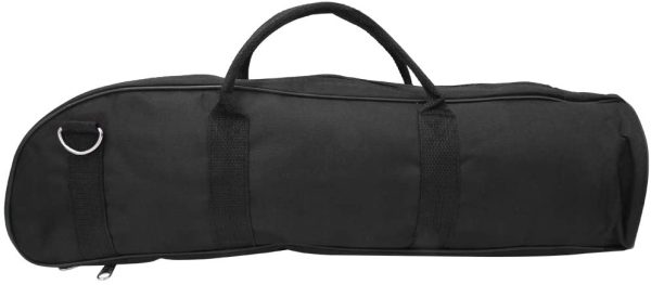 Trumpet Gig Bag Case Durable Soft Nylon Padded Portable Instrument Accessory with Double Zippers and Adjustable Shoulder Strap in Black - Image 2