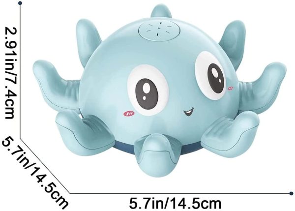 Baby Bath Toys, Octopus Toys That Can Squirt Water and Light Up, Baby Pool Shower Bathroom Toys, Ideal Gifts for Boys and Girls (Blue) - Image 6