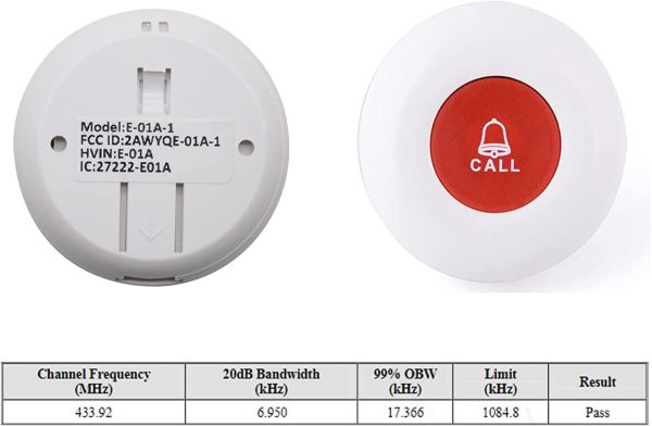 Wireless Caregiver Pager Alert System, Elderly Emergency Panic Button Alarm System for Seniors Patient Nurse, 1 Receiver, 1 Call Button, 1 Doorbell - Image 4