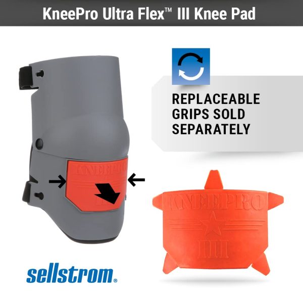 Sellstrom 96110 KneePro Knee Pads - Ultra Flex III - Heavy Duty Protection and Comfort for Construction, Gardening, Army, Flooring Work ??Grey and Orange - Image 6