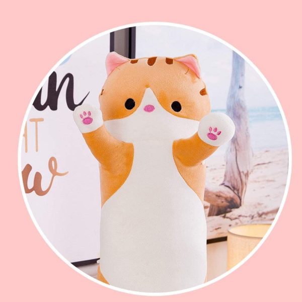 Long Cat Plush, Plus Doll Toy Cat, Cute Cartoon Cat Shaped Plush Toy Sleeping Long Throw Pillow Decorative Gift