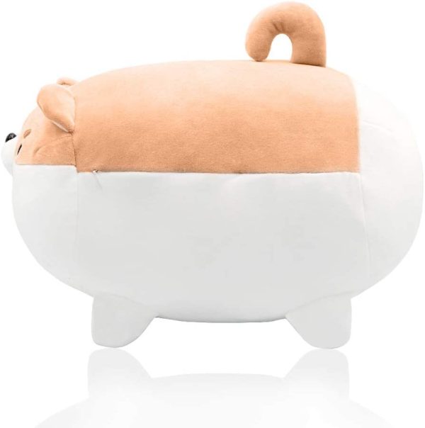 Auspicious beginning Stuffed Animal Shiba Inu Plush Toy Anime Corgi Kawaii Plush Dog Soft Pillow, Plush Toy Gifts for Boys Girls (Brown, 11.8") - Image 5