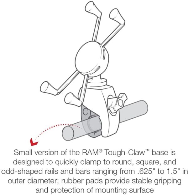 RAM Tough-Claw??? Mount with Universal X-Grip?? Large Phone Cradle - Image 2