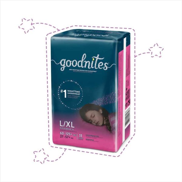 GoodNites Bedtime Bedwetting Underwear for Girls, Overnight Training Pants, L-XL, 11 Ct. (Packaging May Vary) - Image 2