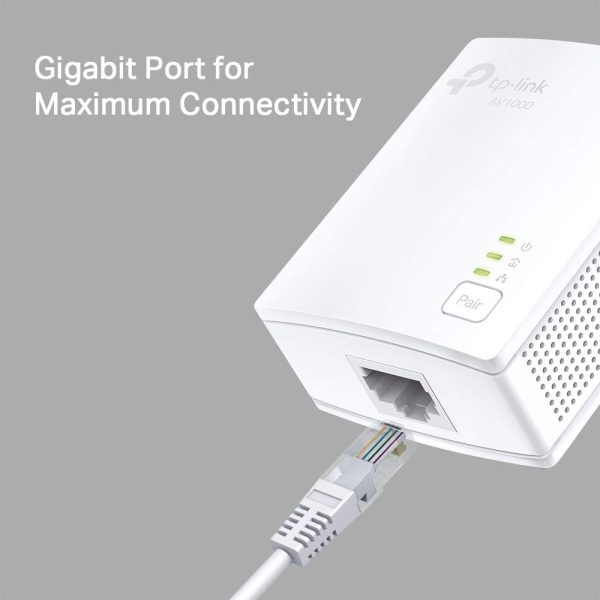 Powerline Ethernet Adapter Starter Kit - AV1000 Gigabit Port, Plug&Play, Ethernet Over Power, Nano Size, Ideal for Smart TV, Online Gaming, Wired Connection Only (TL-PA7017 KIT)