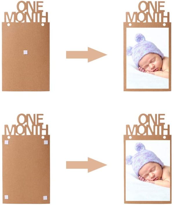 OOTSR 1st Birthday Photo Banner Growth Record 1-12 Month Photo Prop for First Birthday Party Bunting Decor