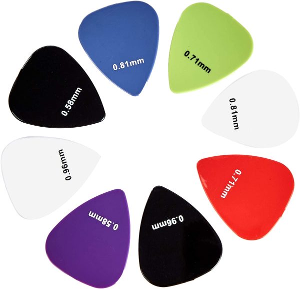 Amazon Basics Guitar Picks, Solid Colors, Nylon, 30-Pack