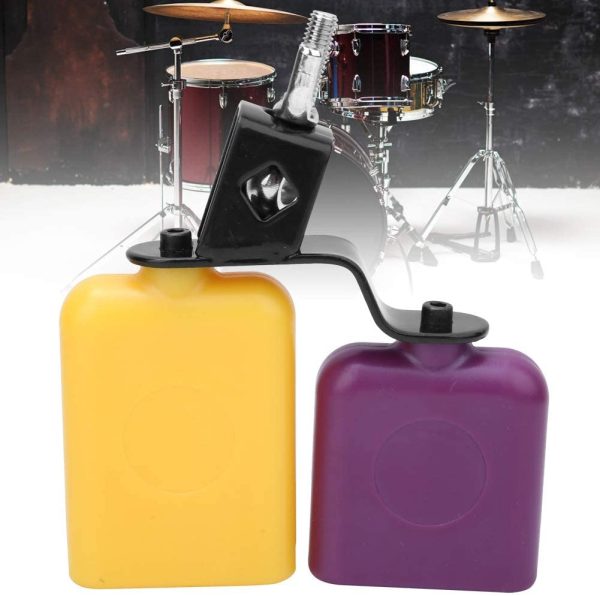 CB30 Yellow & Purple Cowbell Cow Bell Wooden Fish Cattle Bell for Cheers Sport Games Wedding Cow Bell Drums Percussion Instruments - Image 4