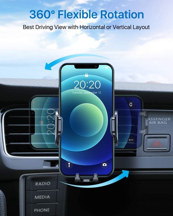 andobil Car Phone Holder [2022 Upgraded Super Sturdy Metal Clip] Ultra-Stable 360?? Rotate Easy Clamp Cell Phone Mount Compatible with iPhone 13 12 Galaxy S21 and All 4?M?7?M?Smartphone - Image 5