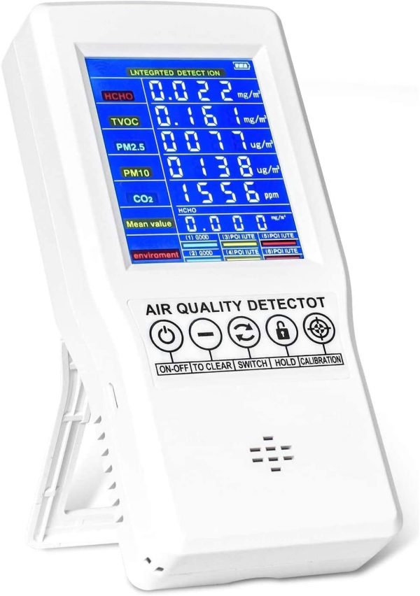 Air Quality Monitor  Indoor Air Quality Monitor for CO2 Formaldehyde(HCHO) TVOC PM2.5/PM10 -Accurate Air Quality Monitor Indoor - Image 2