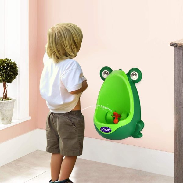 AOMOMO Frog Potty Training Urinal for Toddler Boys Toilet with Funny Aiming Target Green