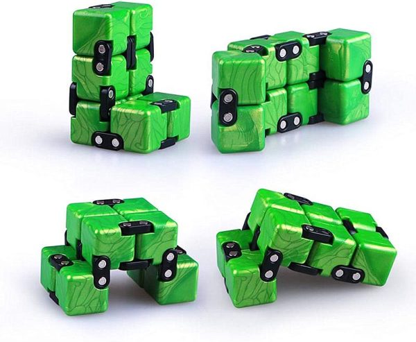 LiangCuber QY Toys Infinity Cube Fidget Toy,Hand Killing Time Transform Cubes Best for Stress and Anxiety Relief (Emerald Green)