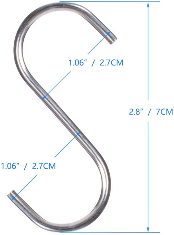 12Hooks S Shaped Hanging Hooks, 2.8"(7cm), 12 Pack, 12 Count - Image 6