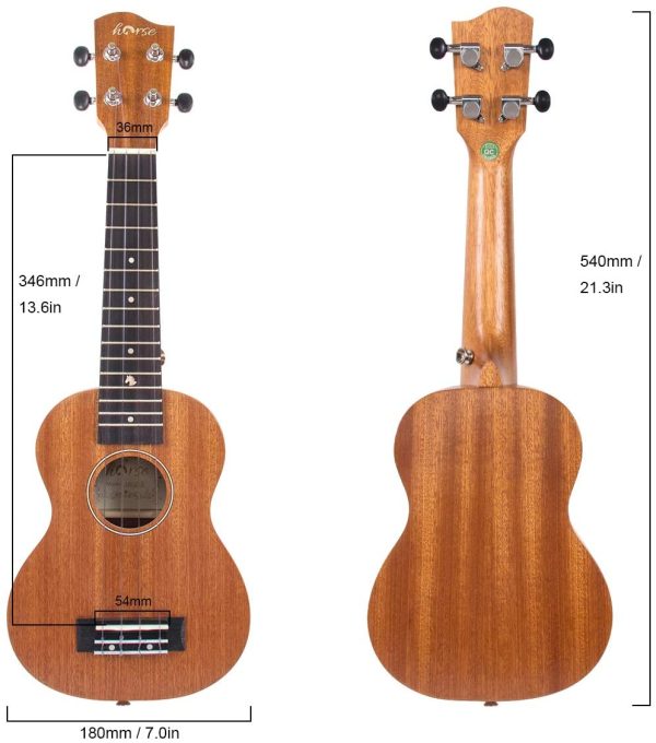 Soprano Ukulele 21 Inch Ukelele Mahogany Ukele for Beginer with Uke Gig Bag Strap String Capo Picks - Image 4