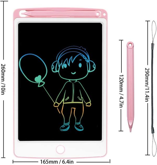 LCD Writing Tablet, 10-Inch Drawing Tablet Kids Tablets Doodle Board, Colorful Drawing Board Gifts for Kids and Adults at Home, School and Office (Pink) - Image 9