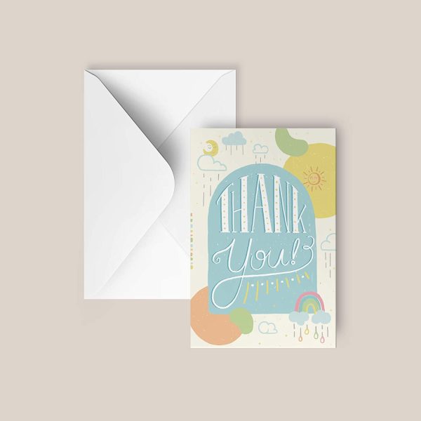 Rileys Baby Shower Thank You Cards Assortment, 50-Count | Hand-Illustrated 5 Designs, Envelopes Included, Bulk Variety Pack (Classic) - Image 4