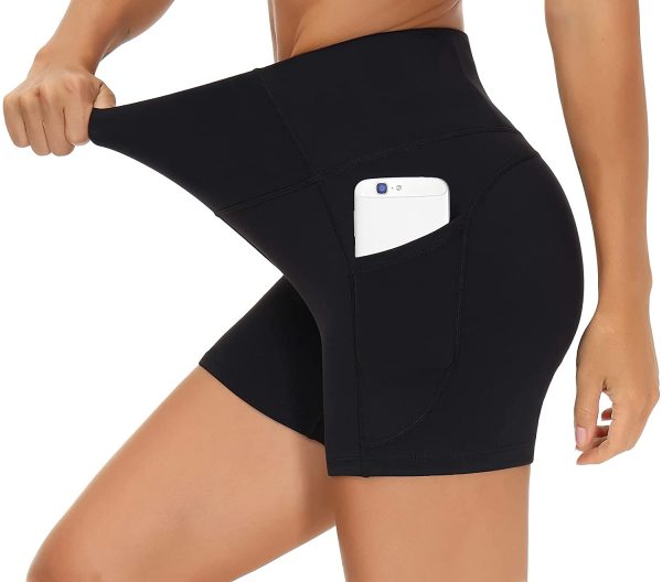 THE GYM PEOPLE High Waist Women’s Running Shorts with Side Pockets Tummy Control Workout Athletic Yoga Shorts - Image 6