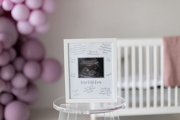 Tiny Ideas Sonogram Signature Frame Guest Book, Perfect for any Baby Registry, Marker Included For Guests to Leave Well-Wishes?M?Great for Celebrating Baby Showers or Birthdays, White - Image 5