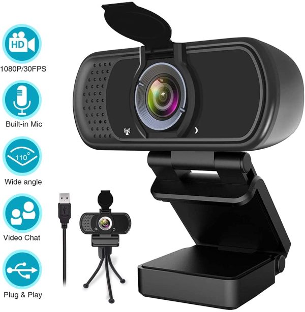 1080P Webcam,Live Streaming Web Camera with Stereo Microphone, Desktop or Laptop USB Webcam with 110 Degree View Angle, HD Webcam for Video Calling, Recording, Conferencing, Streaming, Gaming - Image 6