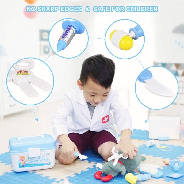 Kids Doctor Kit Toys- 35pcs Pretend Play Medical Set Dentist Surgeon with Doctor Costume and Caps for Boys Girls() - Image 7