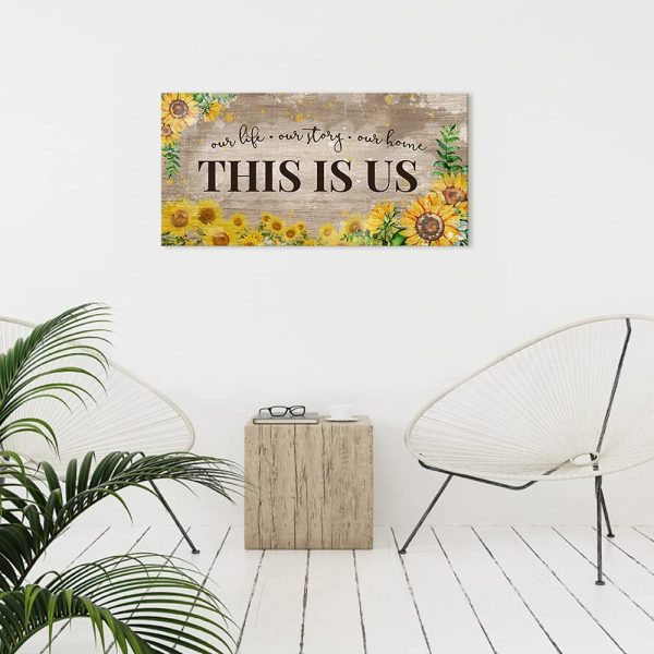 This is Us Inspirational Canvas Wall Art for Living Room Wall Decor, Family Motivational Canvas Prints Artwork, This is Us Quotes Poster Print Pictures Wall Art Decoration, 50cm x 100cm - Image 3