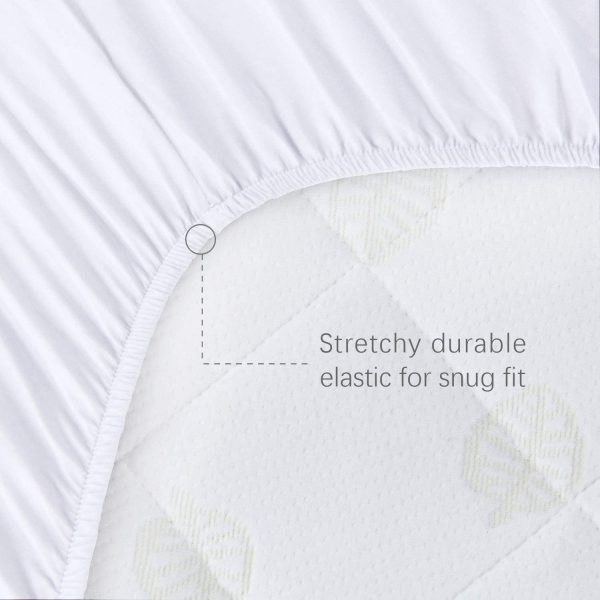 Biloban Waterproof Bassinet Mattress Pad Cover Quilted Compatible with Fisher-Price Soothing Motions Bassinet, Ultra Soft Bamboo Sleep Surface, Breathable and Easy Care, 2 Pack - Image 3