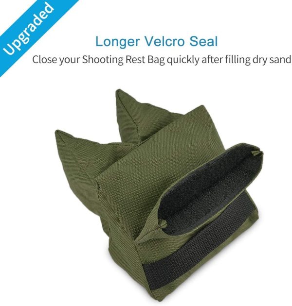 Feyachi Shooting Rest Bags Target Sports Shooting Bench Rest Front & Rear Support SandBag Stand Holders for Gun Rifle Shooting Hunting Photography - Unfilled - Image 3