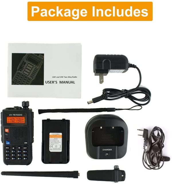 UV 52X 8W Ham Radio Handheld with 1800mAh Rechargeable Battery Dual Band 144-148/430-450MHz