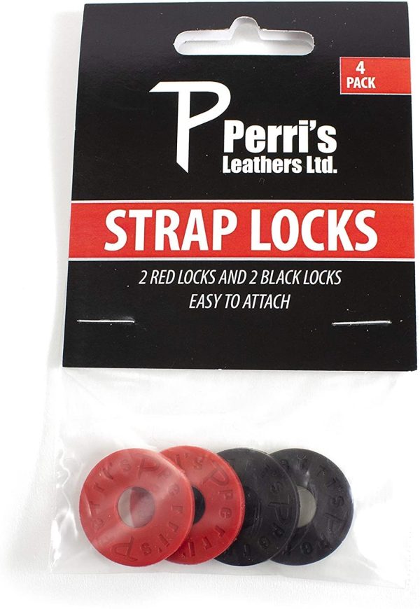 Perri's Leathers Ltd. Black/Red Guitar Strap Locks (SLK-7218)