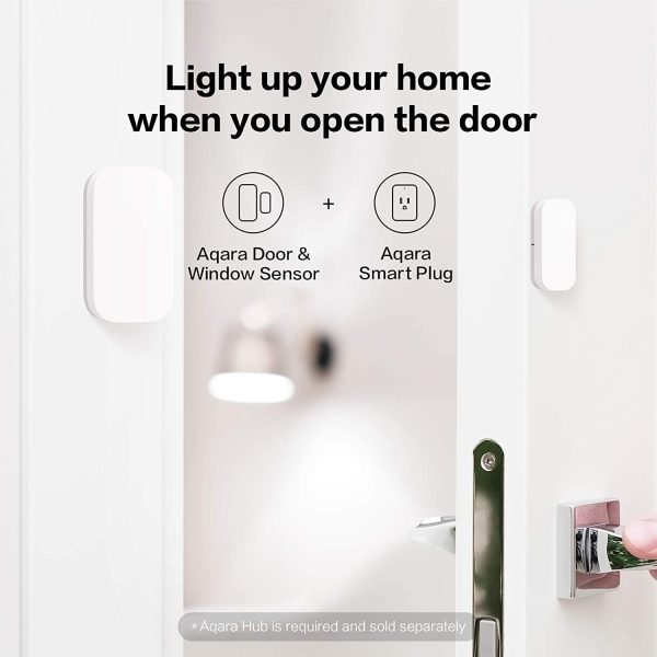 Aqara Door and Window Sensor, REQUIRES AQARA HUB, Zigbee Connection, Wireless Mini Contact Sensor for Alarm System and Smart Home Automation, Compatible with Apple HomeKit, Alexa, Works With IFTTT - Image 2