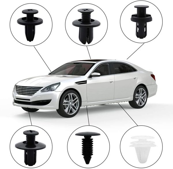 100Pcs Car Body Trim Clips - Car Retainer Clips Universal Auto Clips Plastic Nylon Rivet Trim Clamp, Car Door Bumper Fender Retainer Clips Liner Sealing Strip Fixed Clips Fasteners Tools - Image 2