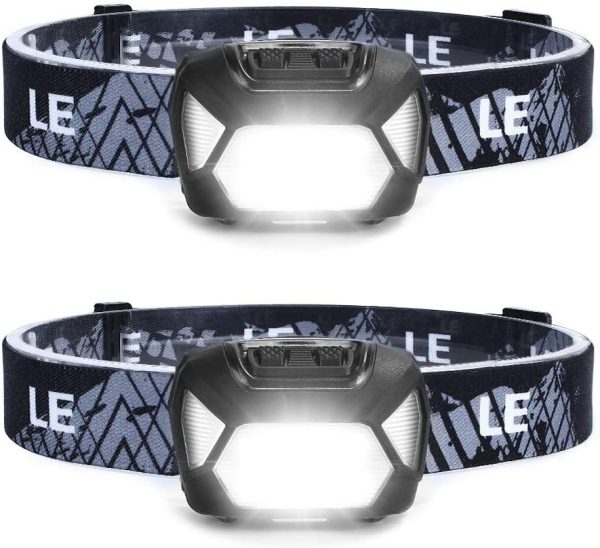 D Headlamp, Super Bright Battery Operated Head Lamp, White & Red Light and 6 Lighting Modes, Compact and Lightweight, Waterproof Headlamp Flashlight for Camping Hunting Climbing Running Outdoor, 2 Packs - Image 3