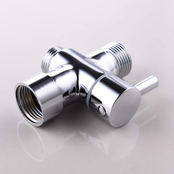 Ciencia Metal T-adapter with Shut-off t Valve, 7/8 or 15/16 and G1/2 3-way water Tee Connector,for handheld toilet bidet spray bathroom,Chrome, DSF006 - Image 9