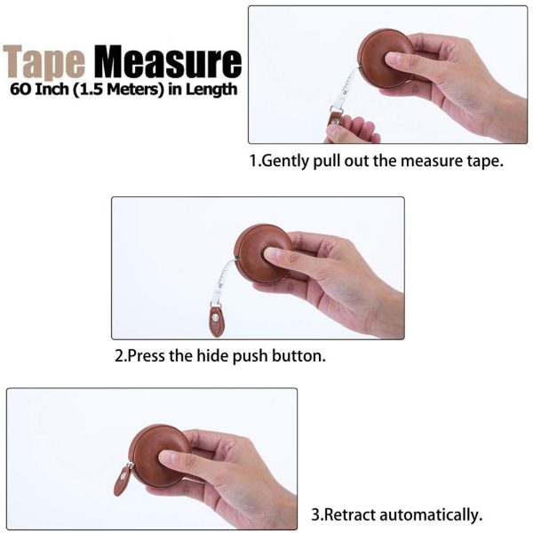 Tape Measure Body Measuring Tape for Sewing Tailor Craft Cloth Tape Measure for Body Medical Measurements Tape 60 Inch/1.5M Dual Sided Retractable Ruler - Image 3