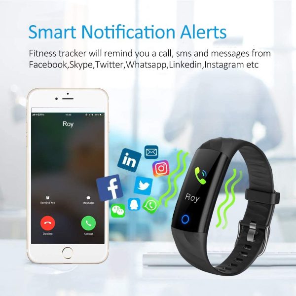 AK1980 Fitness Tracker, Activity Tracker Watch with Heart Rate Monitor Blood Pressure Blood Oxygen Sleep Monitor IP68 Waterproof Smart Watch Step Tracker Calorie Counter for Kids Women Men - Image 2