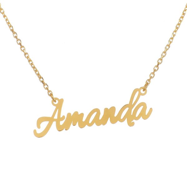 Personalized 18k gold plated cursive name necklace, 925 sterling silver with gold plated name cursive necklaces - Image 6