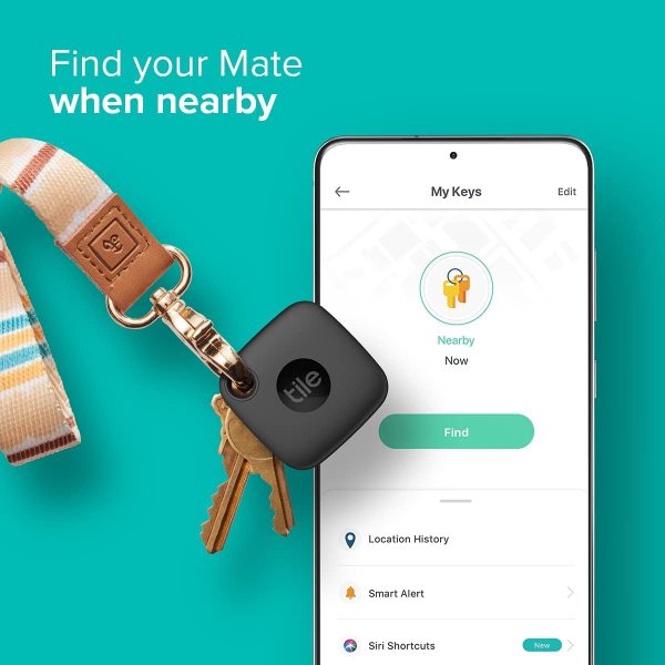 Mate (2022) 1-Pack, Black. Bluetooth Tracker, Keys Finder and Item Locator; Up to 250 ft. Range. Up to 3 Year Battery. Water-Resistant. Phone Finder. iOS and Android Compatible, 1 Pack, Black - Image 4