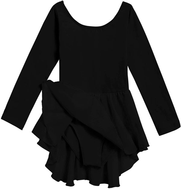 Arshiner Kids Girls Classic Long Sleeve Leotard Dance Ballet Dress - Image 5