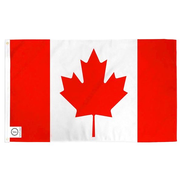 Canada Flag, Canada Flag 3x5, Canadian Flags, Canadian Flag - 100% Polyester Canadian Flag By ByFloProducts - Lightweight, 3'x5', 100% Polyester, Silk Printed, Bright And Vivid Colors, Brass Grommets, Double Stitching, Canadian Pride - Image 3