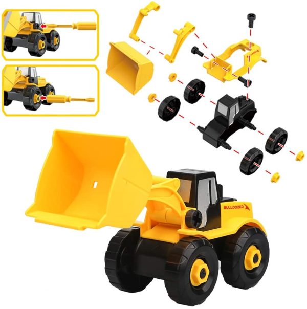 Take Apart Truck Car Toys with Electric Drill - DIY Construction Vehicles Excavator Toy Set with Storage Box Building STEM Toy Gifts for Kids Boys Girls Age 3 4 5 - Image 3