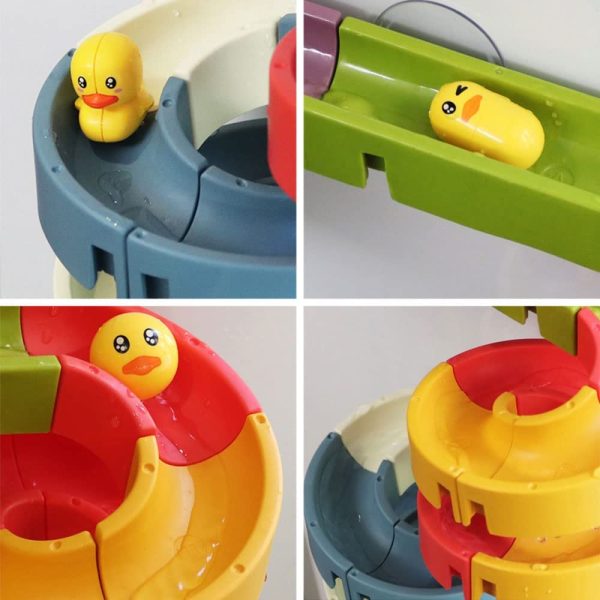 Kids Bath Toys Baby Bathtub Toys for Toddlers Building Tracks for Kids Age 3-8 Waterfall Ball for Infant Boys Girls Water Slide Shower Gift for Children Funny Tub Toys (34 Pcs) - Image 4