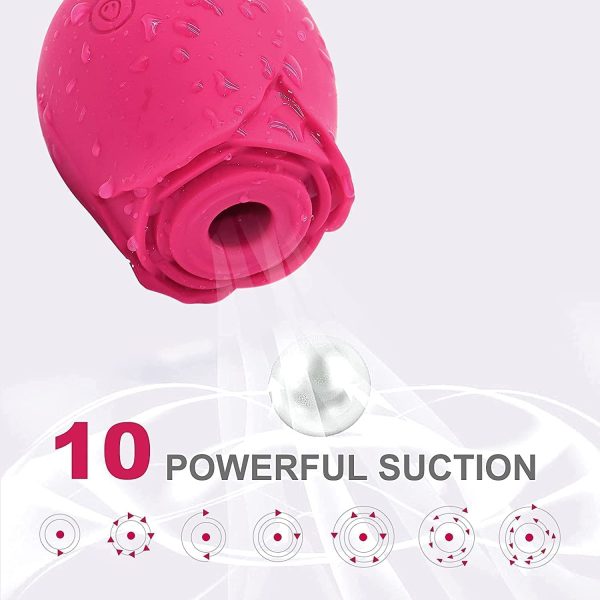 Rose Sucking Toys Rose Rechargeable Personal Massage Sticks for Women Red Pressure 10 Speeds (middle001)