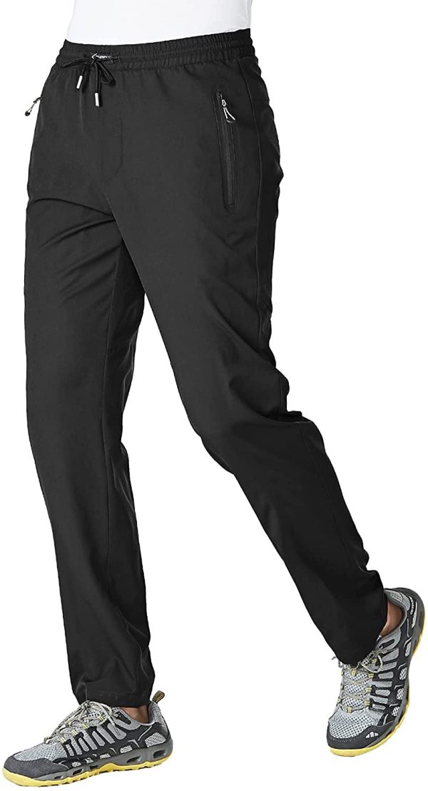 BGOWATU Men's Athletic Running Pants Lightweight Quick Dry Jogging Hiking Casual Sports Sweatpants with Zipper Pockets - Image 5