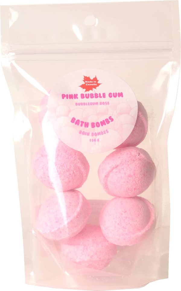 Bubble gum Bath Bomb Set, 7 minis, Made in Canada - Image 4