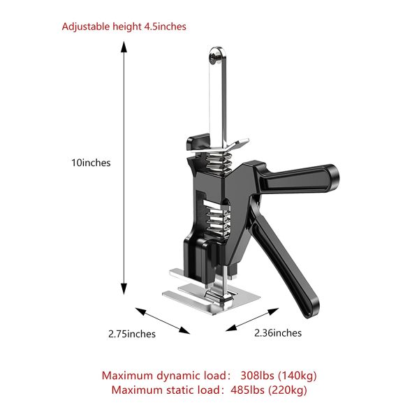 QYLPNB 2PCS Labor Saving Arm,Portable Table Labor Saving Arm Jack,Maximum Lift 5.7in 485lbs Static Load 308lbs Dynamic Load Drywall Lift,Manual Positioning Height Adjust Arm Tool - Image 4