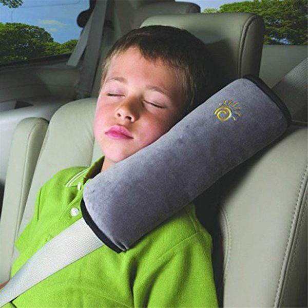 ?? Seatbelt Pillow, Car Seat Belt Covers Kids, Adjust Vehicle Shoulder Pads, Safety Belt Protector Cushion, Soft Auto Seat Belt Strap Cover Headrest Neck Support Children Baby (Gray) - Image 5