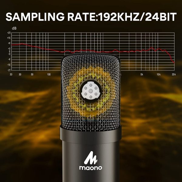 USB Microphone Kit 192kHz/24Bit  AU-A04T PC Condenser Podcast Streaming Cardioid Professional Mic Plug & Play for Computer, YouTube, Gaming, Recording - Image 5