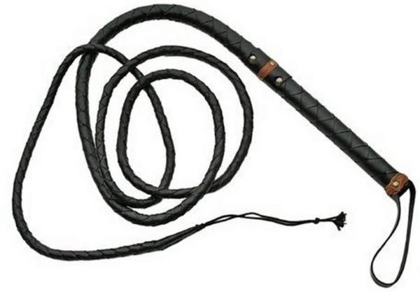 SZCO Supplies Hand Made Leather Bull Whip, 9-Feet